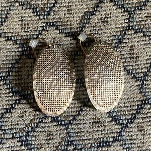 Anthropologie Hammered Gold Drop Earrings